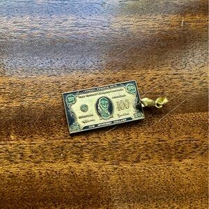 Vintage 100$ dollar necklace pendant 24k gold bonded